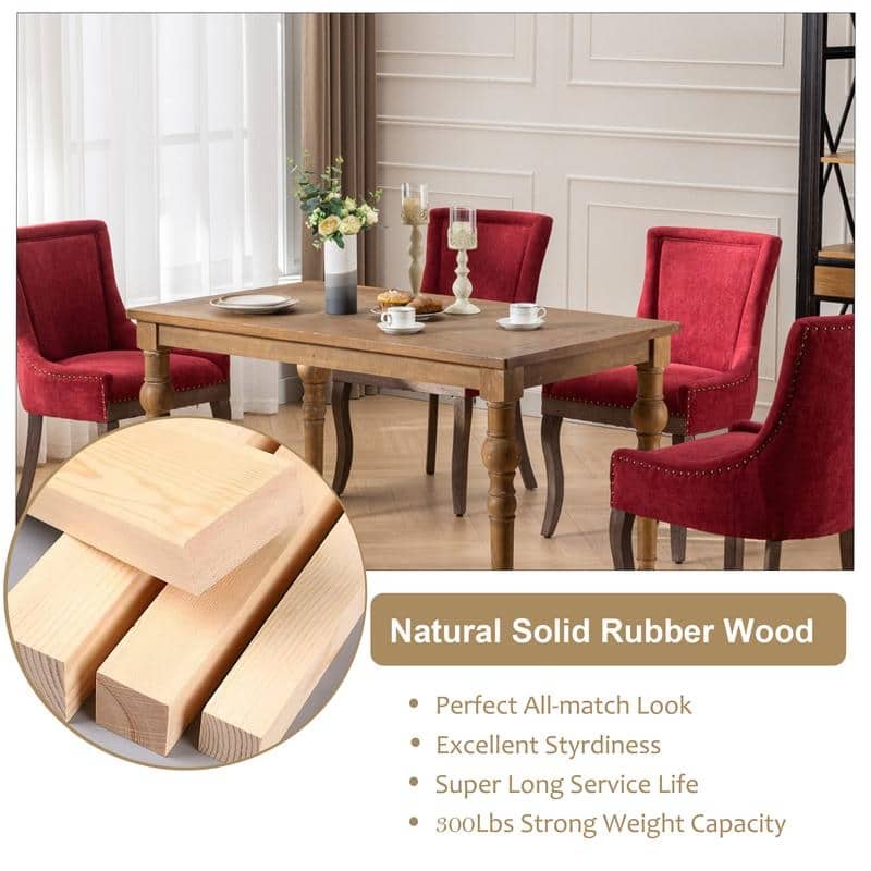 Thickened Side Dining Chair with Solid Wood Legs Set of 6