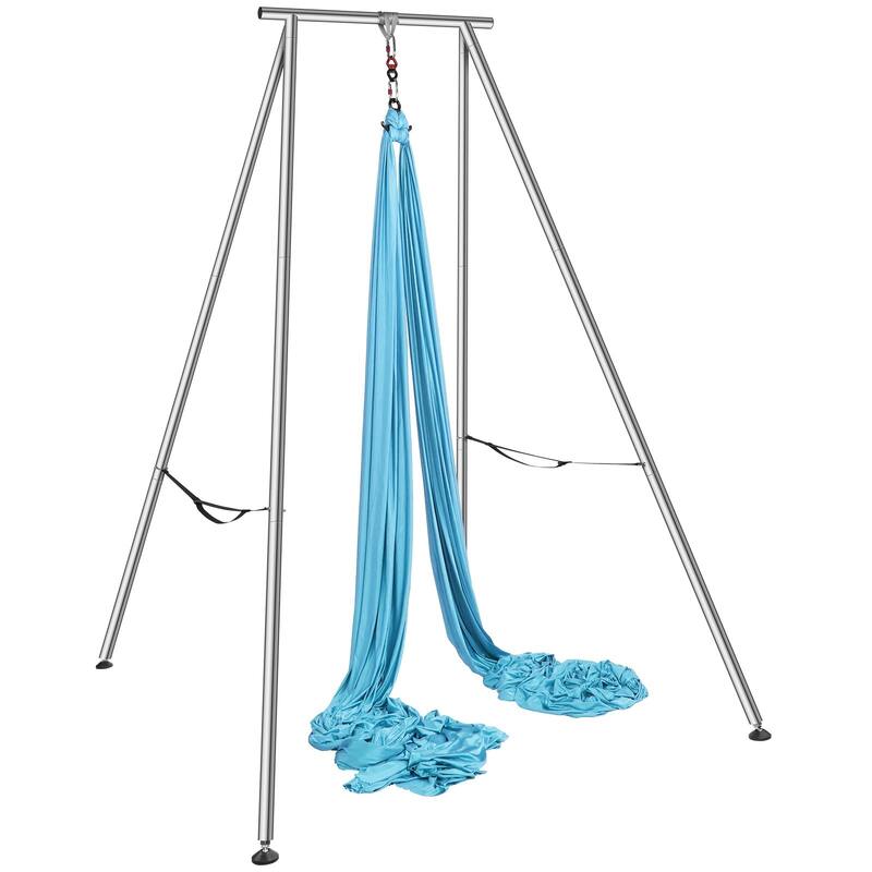 Aerial Yoga Frame with Hammock, 9.67ft Stand for Indoor Outdoor Use - Blue
