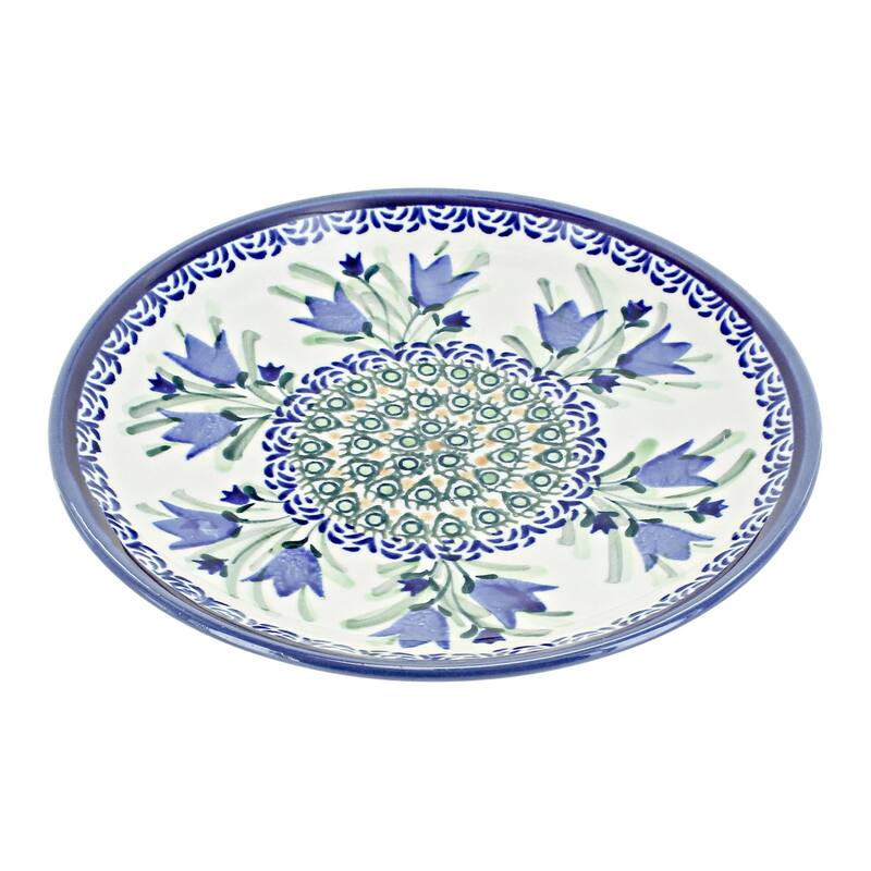 Blue Rose Polish Pottery Zaklady Dessert Plate - Blue Tulip
