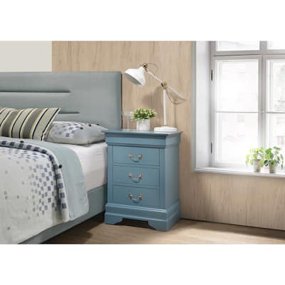 Teal Nightstand 29x21x16 with Three Spacious Drawers, Vibrant Bedside Table for Bedroom Storage and Colorful Stylish Accent