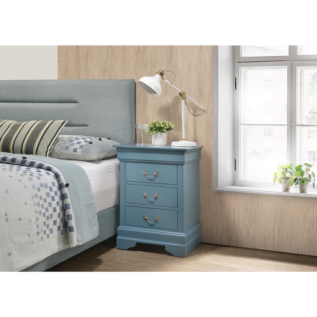 Teal Nightstand 29x21x16 with Three Spacious Drawers, Vibrant Bedside Table for Bedroom Storage and Colorful Stylish Accent