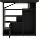 preview thumbnail 13 of 11, Full Size Metal Loft Bed with Bulit-in Wardrobe and Storage Shelves, Stairway Loft Bedframe with Cabinets and Steps