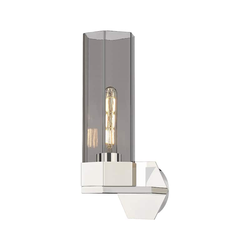 Innovations Lighting Claverack - 1 Light 14" Wall-Mounted Sconce - Polished Nickel/Plated Smoke