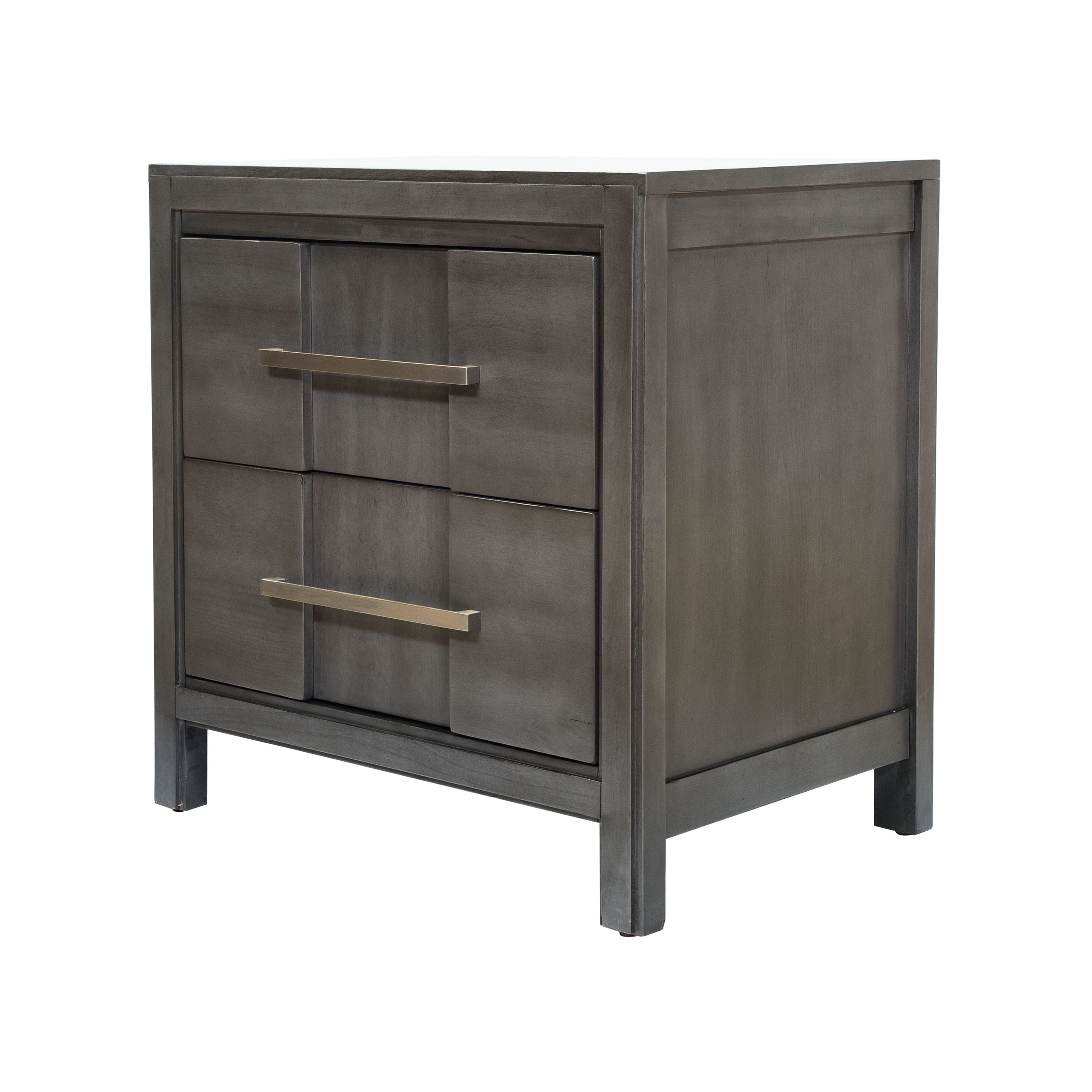 Furniture Of America Tass Transitional Solid Wood 2 Drawer Nightstand On Sale Overstock 18016965 Grey