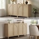 preview thumbnail 5 of 15, Bohemian Arched Rattan Door Sideboard with 2 Adjustable Shelves - 1-Piece