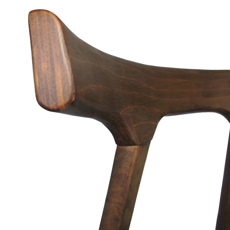 Rubber Wood Dining Chair with Upholstered Seat Wide Angled Legs