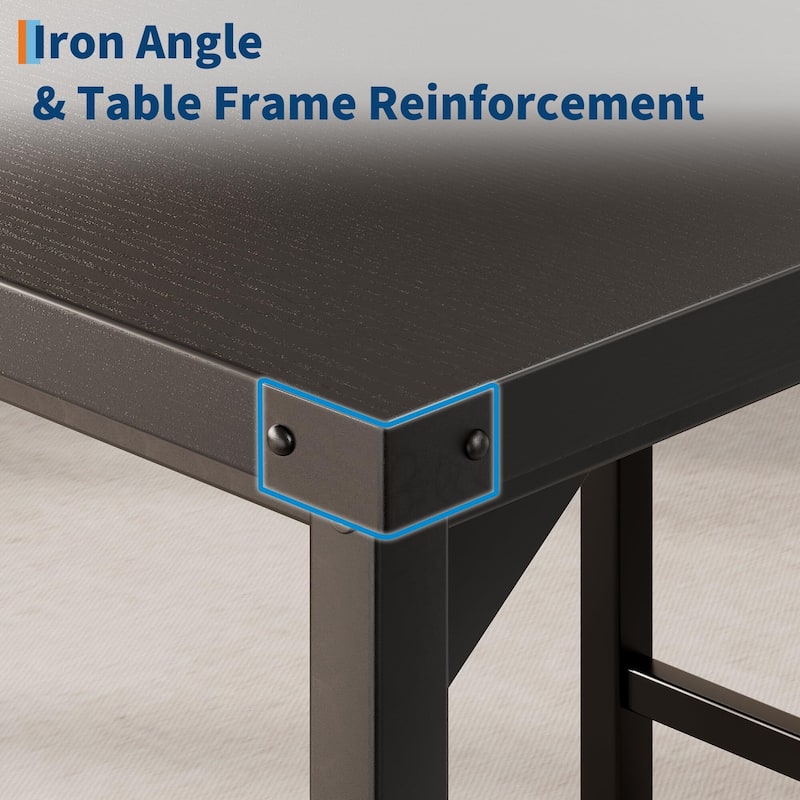 Dining Table Set, Counter Height Table with 4 Upholstered Bar Stools
