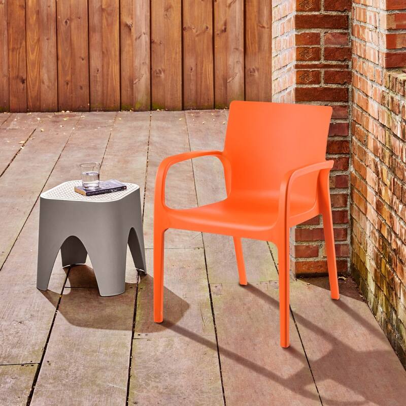 Alissa Resin Stackable All-Weather Dining Armchair, Set of 2