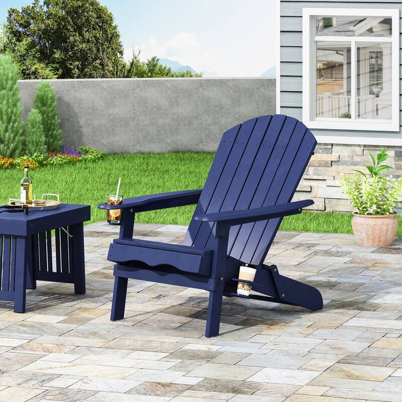 Roomfitters Bellwood Outdoor Adirondack Chair with Cup Holders for Patio Relaxation