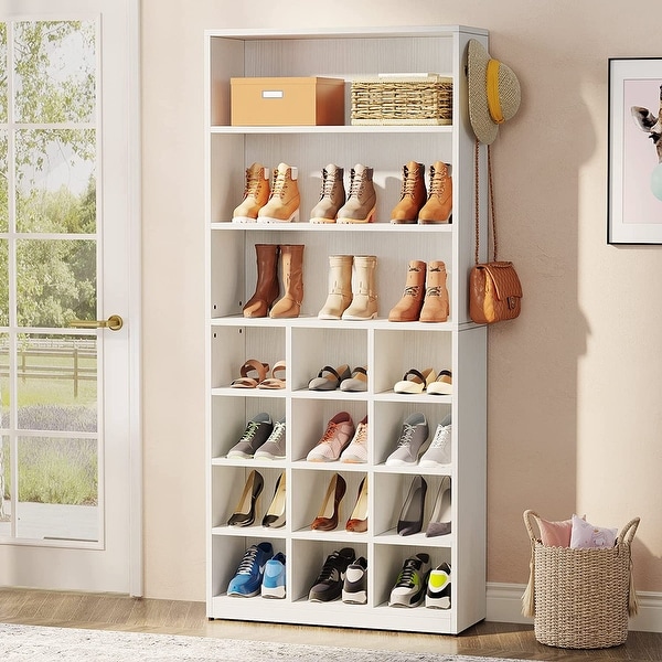 Modern Shoe Storage Cabinet with Shelves 24 Pair Freestanding Shoe Rack Storage Organizer for Hallway Bedroom Entryway On Sale Bed Bath Beyond 36799289