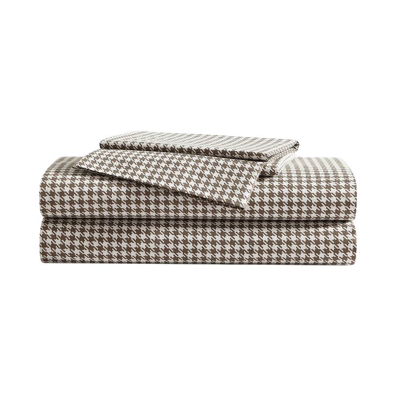 Eddie Bauer Printed Cotton Percale Deep Pocket Sheet Set - King - Harrison Brown