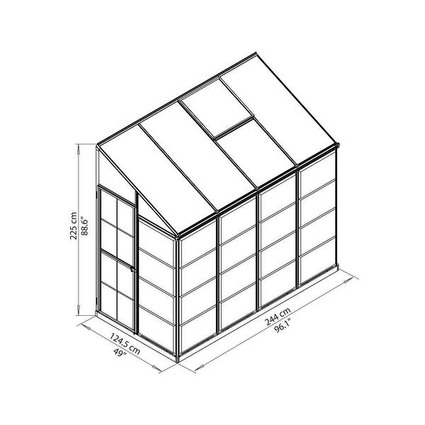 Palram - Canopia Outdoor Hybrid Lean-To 4' x 8' Greenhouse - On Sale ...