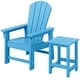 preview thumbnail 30 of 193, Laguna Kids Outdoor Poly Adirondack Chair With Side Table 2-Piece Set Pacific Blue