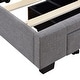 preview thumbnail 14 of 18, Merax Queen Size Linen Upholstered Platform Bed with 3 Drawers