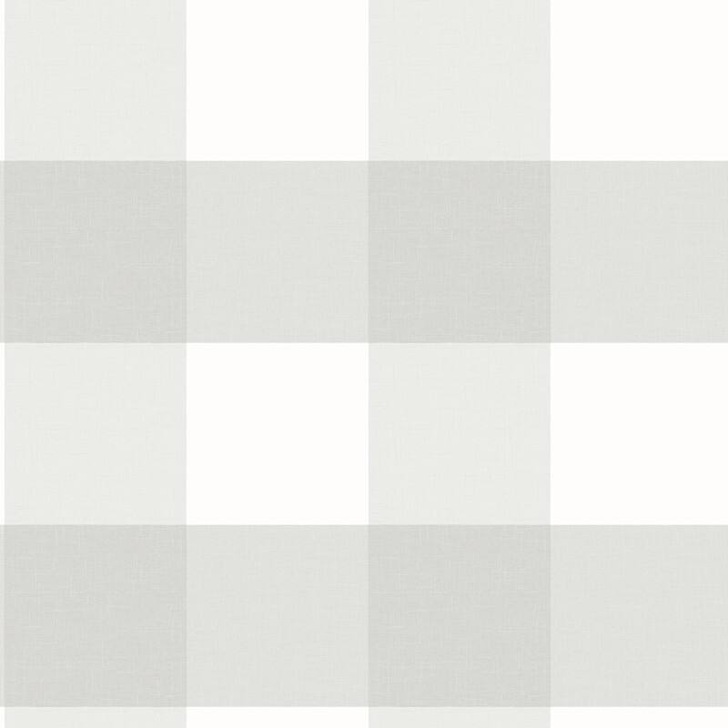 Chesapeake Amos Light Grey Gingham Wallpaper - 20.5in x 396in x 0.025in