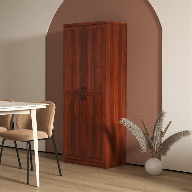 Freestanding Tall Kitchen Pantry Cabinet with Adjustable Shelves and Door Storage for Kitchen or Dining