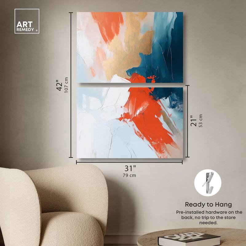 Bold and Bright I Canvas Set of 2 by Art Remedy, Gallery Wrapped