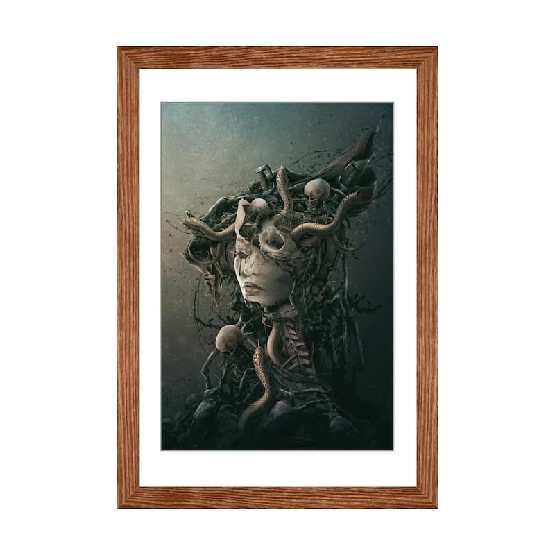 iCanvas "Skull Queen XVI" by Riza Peker - Walnut - 24x16x1