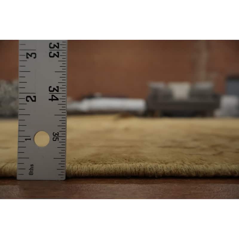 Hand Knotted Oriental 100% Wool Carpet Traditional Floral Yellow & Gold Kerman Area Rug - 11' 10'' X 8' 10''