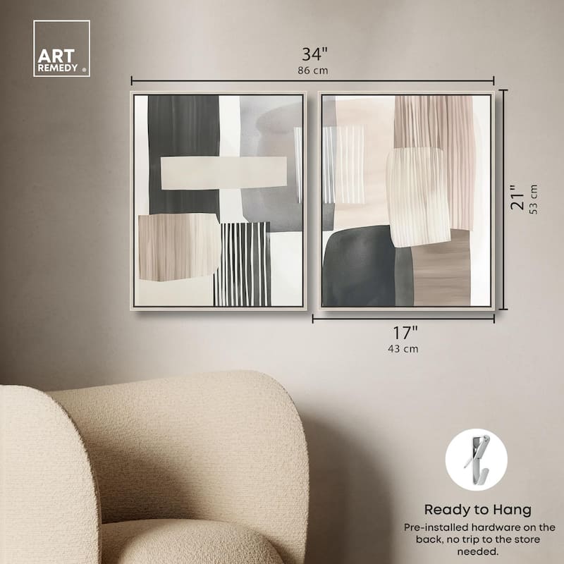 Floating Shapes II Canvas Set of 2 by Art Remedy