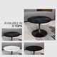 preview thumbnail 23 of 27, Verve Series 27" Round Coffee Table with Sintered Stone Tabletop and Black Steel Base for Living Room, Bedroom, or Apartment