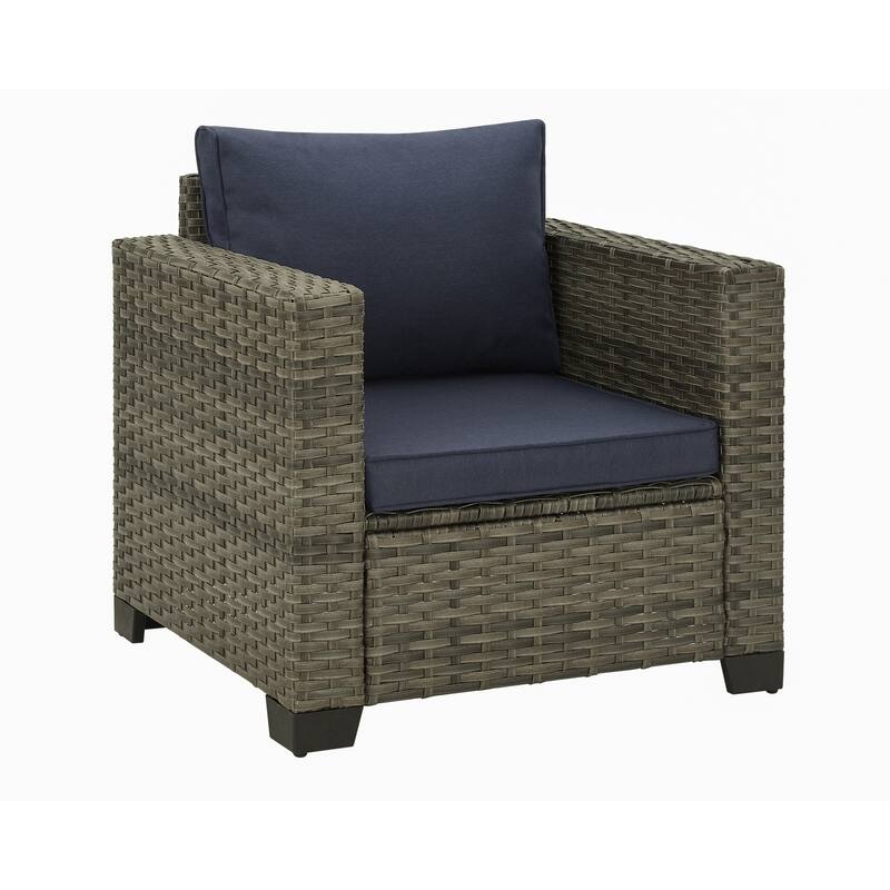 6 Pieces Patio Rattan Conversation Furniture Set with Coffee Table