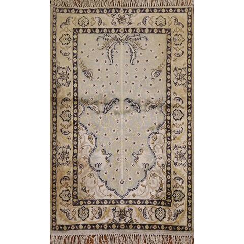 Clearance Animal Pictorial Kashmir Silk Oriental Rug Handmade Carpet - 1'10" x 2'10"