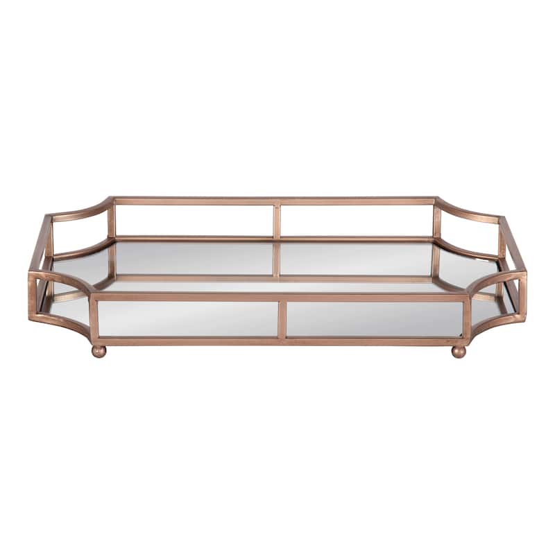 Kate and Laurel Ciel Mirrored Decorative Tray - 19x13x3