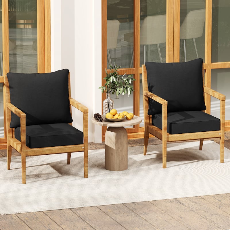 Gymax 2PCS Deep Seat Chair Cushion Pads Set Indoor/Outdoor w/ Rope
