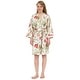 preview thumbnail 5 of 10, Leisureland Women's Cotton Poplin Robe, Short Kimono Floral Robe