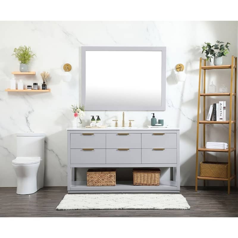 Elegant Lighting VF19260 Larkin 60" Free Standing Single Basin Vanity