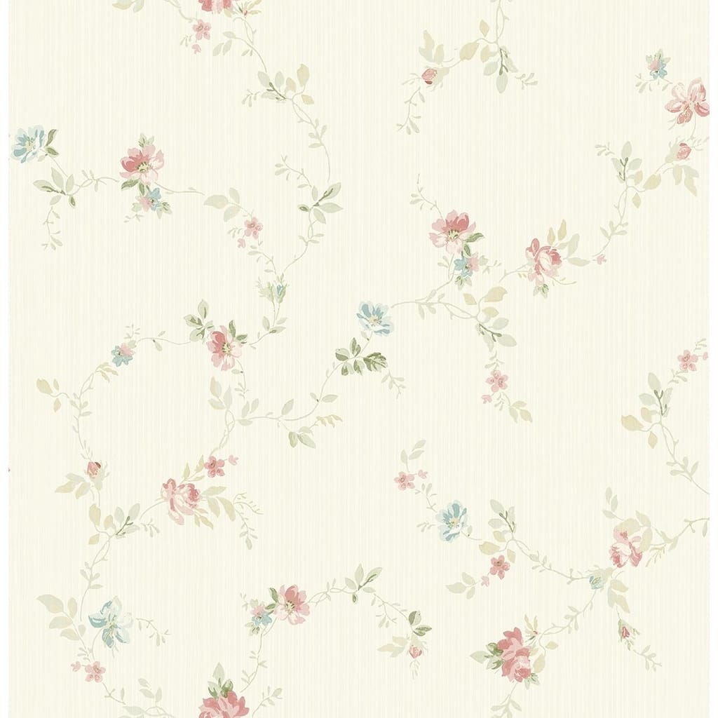 Seabrook Designs Chantilly Floral Trail Unpasted Wallpaper