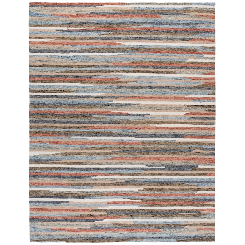 SAFAVIEH Handmade Ebony Liisa Wool Rug - 8' x 10' - Rust/Beige