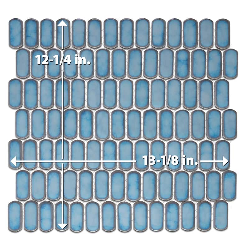 Merola Tile Hudson Capsule Marine 12-1/4" x 13-1/8" Porcelain Mosaic Floor and Wall Tile