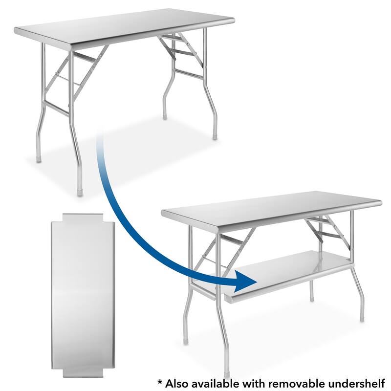 48 x 24in NSF Stainless Steel Folding Table