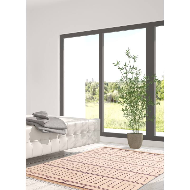 ECARPETGALLERY Hand-knotted Pak Finest Marrakesh Cream Wool Rug - 6'1 x 7'9