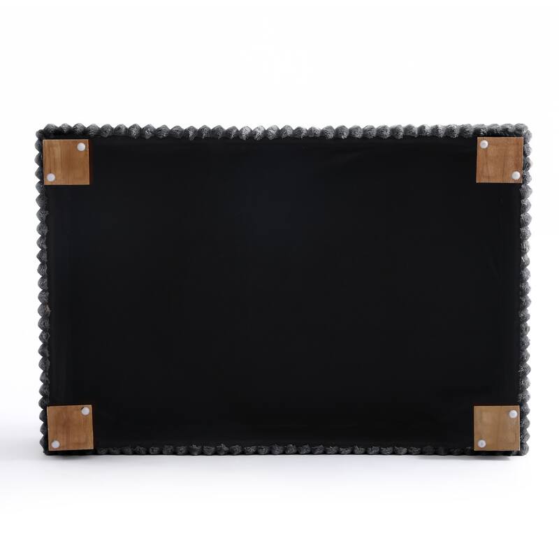 Modern Cotton Flannel Upholstery Oversized Ottoman