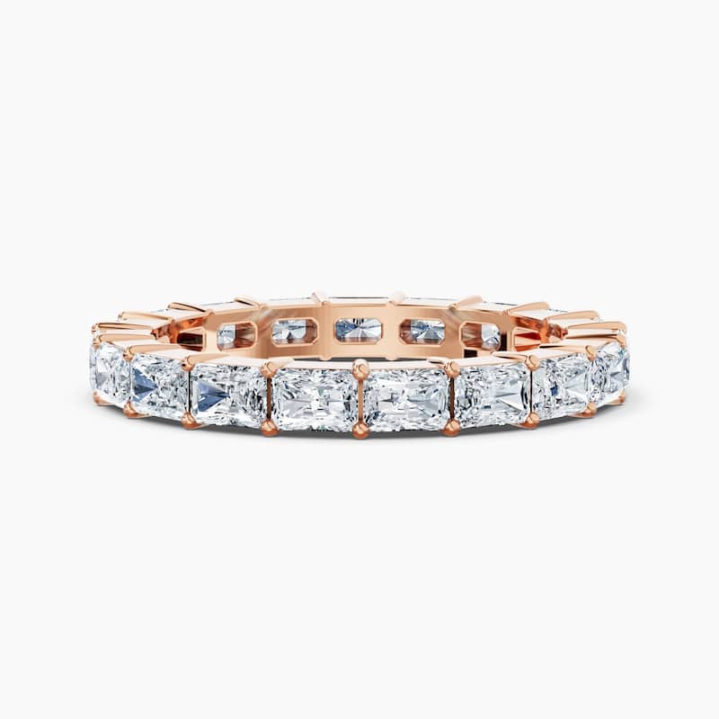 Auriya 14k Gold Radiant East-West Lab Grown Diamond Eternity Band 2.10 - 8.25 ct. tw. (F-G, VS) - 2.85 ct. wt. - 4.5 - Rose