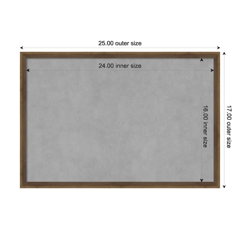 Amanti Art Lucie Light Bronze Framed Magnetic Board - Board Size 24x16