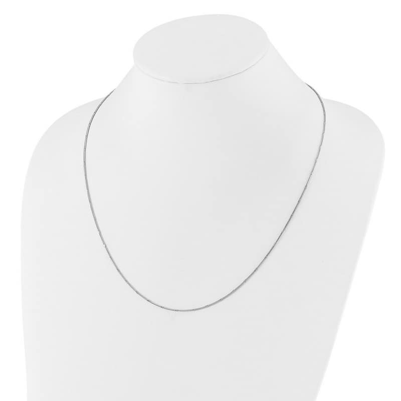 Curata 925 Sterling Silver Rhodium 22" 1.3mm Diamond Cut Adjustable Snake Chain Necklace