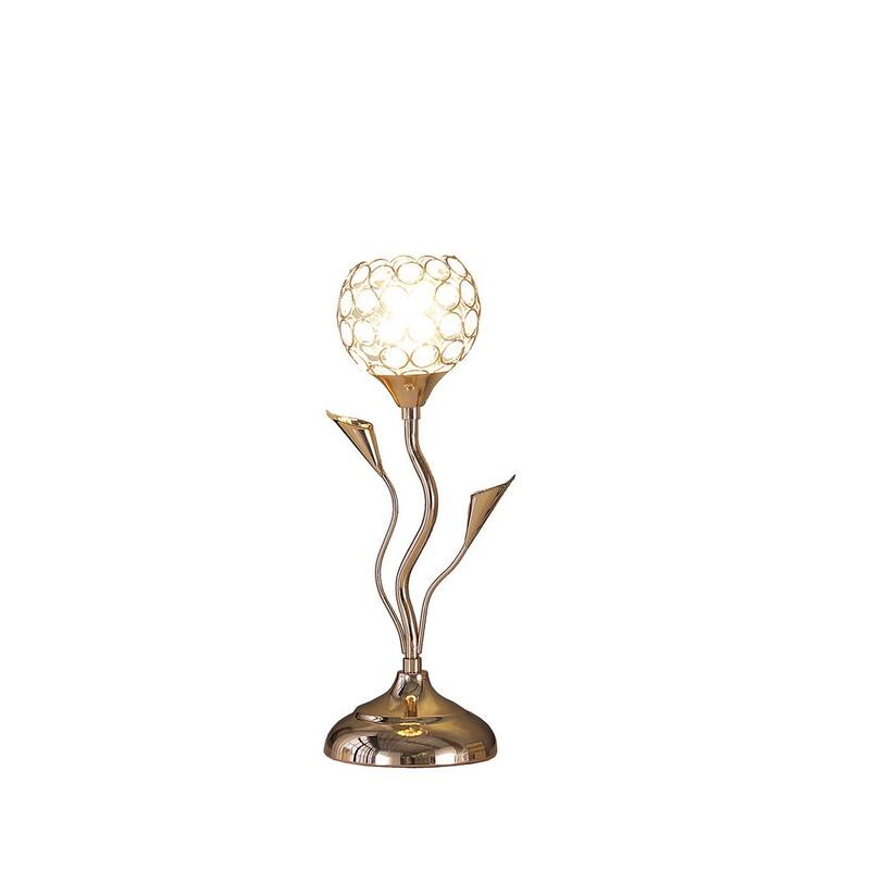14" Rose Gold Floral Bell Glam Metal Table Lamp