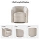 preview thumbnail 36 of 106, Cuenca Modern Living Room Wooden Upholstered 360° Swivel Barrel Chair with Metal Base and Wide Backrest