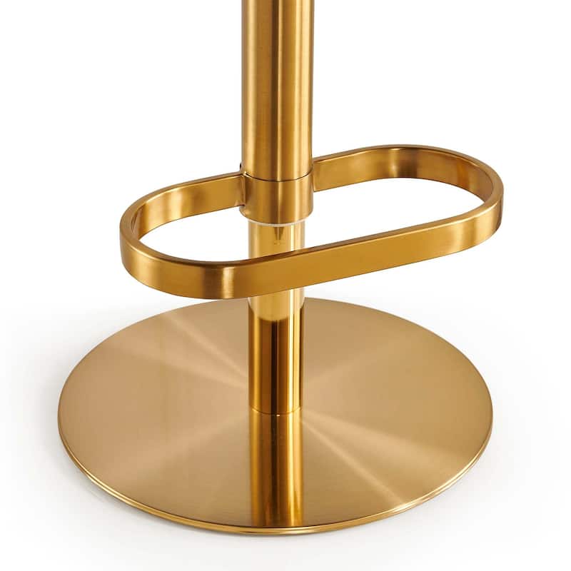 Modern Velvet Bar Stool with Height Adjustment and 360-Degree Swivel