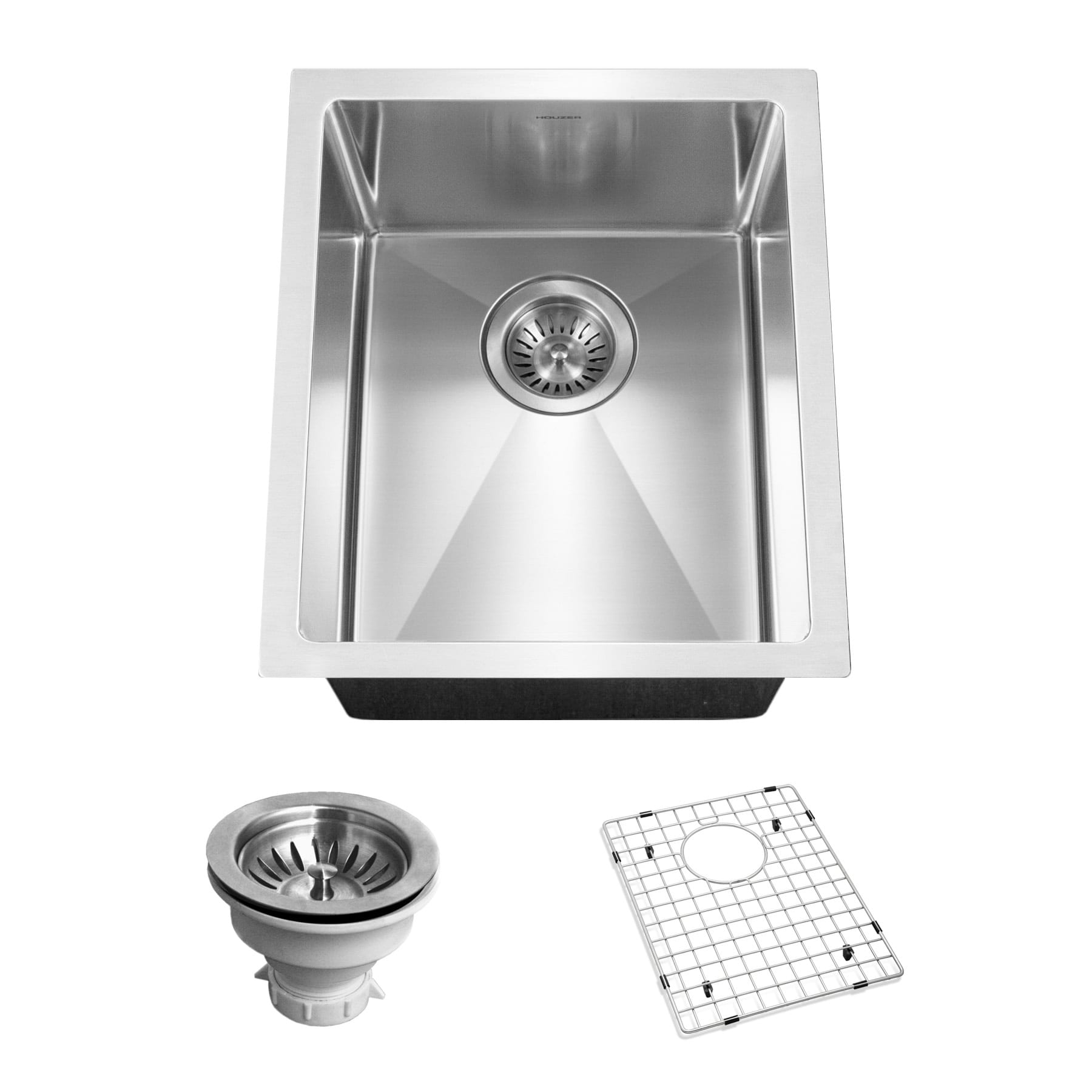 Houzer Savoir 12" Single Basin 18 Gauge Bar/Prep Sink for Undermount