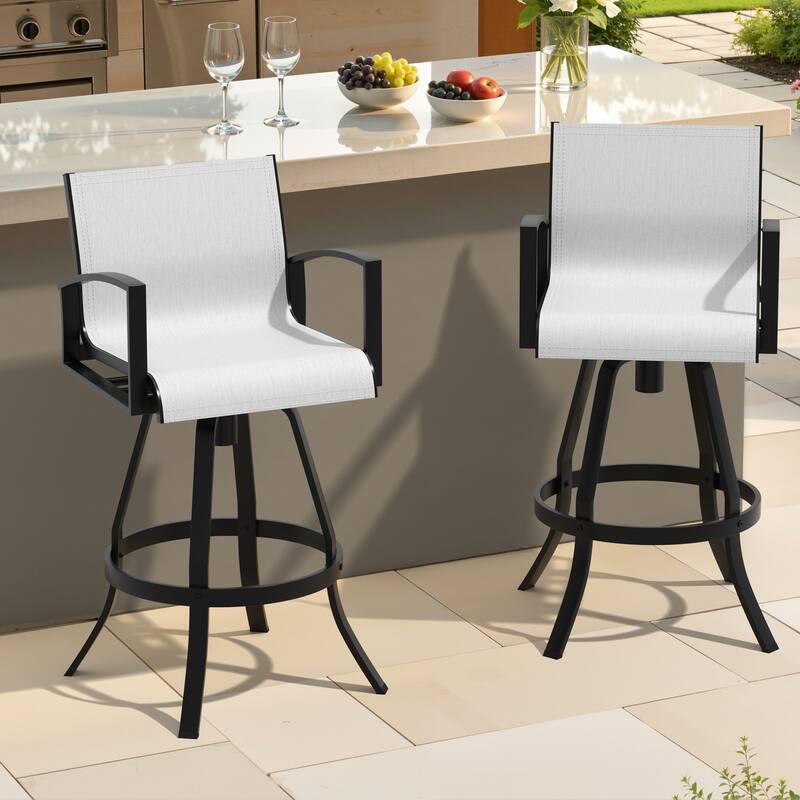 Outdoor All-weather Swivel Aluminum Bar Stools Sunbrella