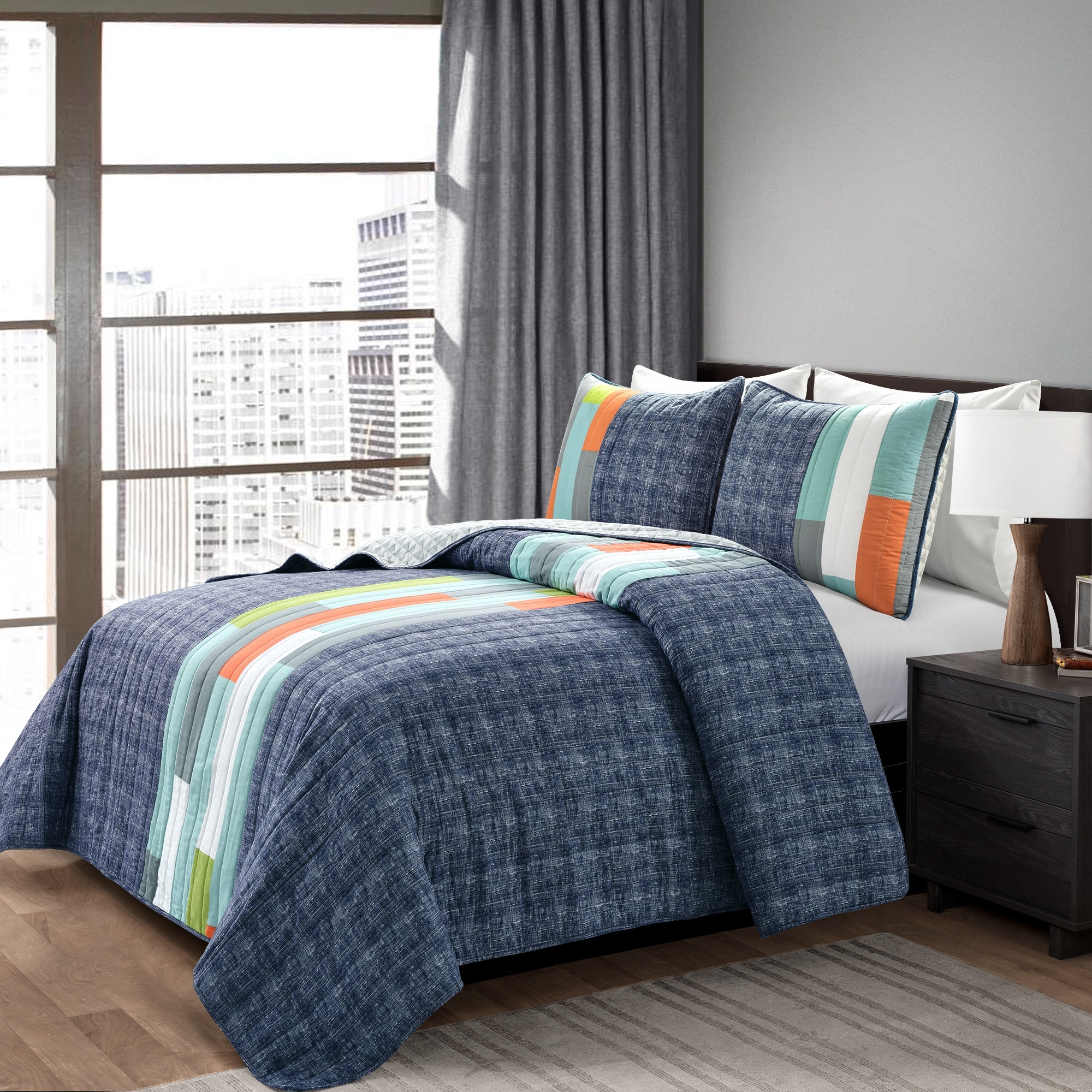 Lush Decor Shelly Stripe Quilt Set