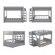 preview thumbnail 6 of 34, Wood Convertible Full Size Bunk Bed with Storage & Bedside Table