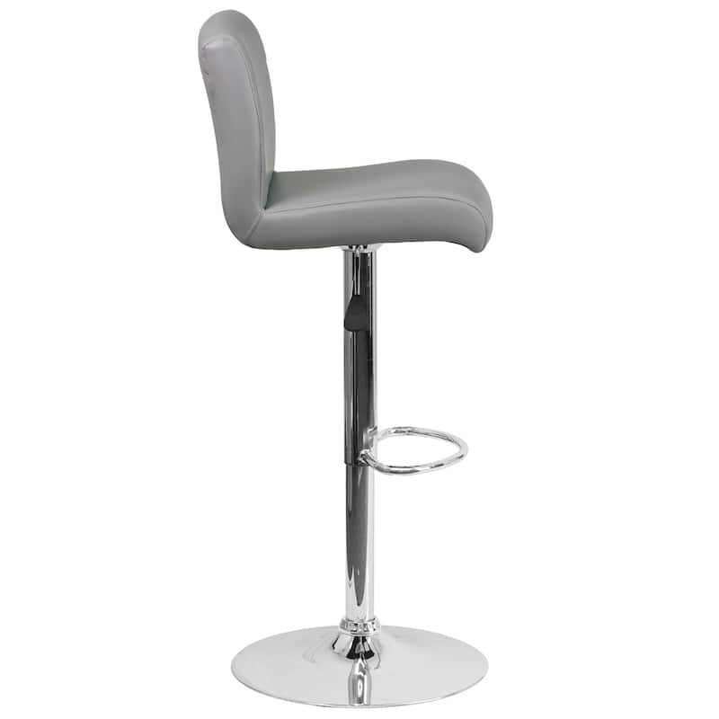 Vinyl Adjustable Height Barstool - 16.25"W x 19.5"D x 36.75" - 44.75"H