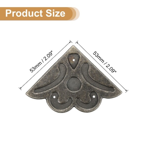 Vintage Decorative Corner Bracket, 4-Piece Set, Bronze, 2.09