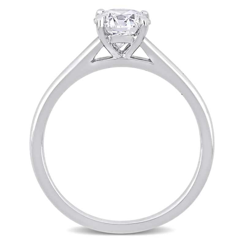 Miadora 1ct TDW Round-cut Certified Diamond Solitaire Engagement Ring in Platinum (GIA)